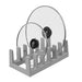 6-Compartment Pot Lid Organiser – Space-Saving Plastic Kitchen Rack (Grey/Black)
