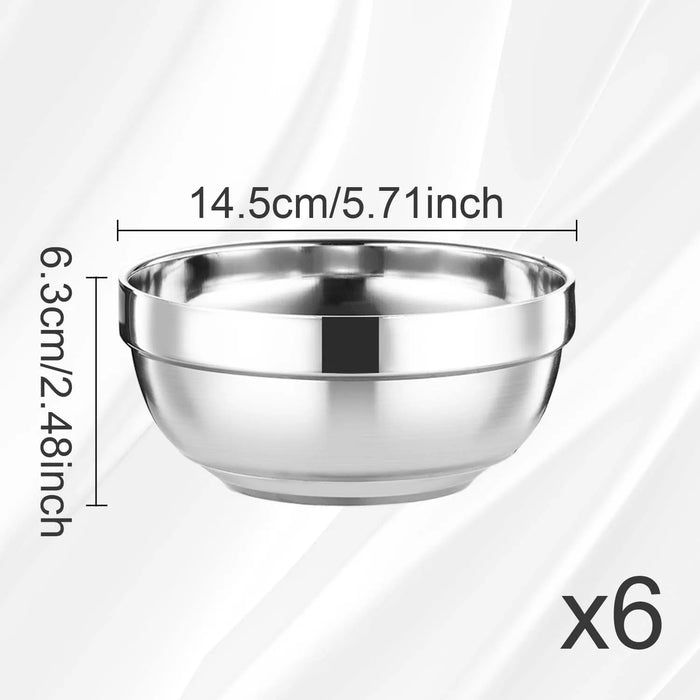 14.5cm Stainless Steel Bowl – Durable, Stackable for Mixing, Pickling, Salad & Fruit
