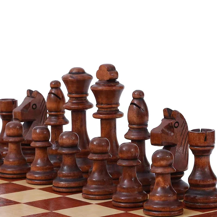 32-Piece Wooden Chess Set with Leather Board — King 110mm (Model 4in)