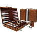 38cm (15") Backgammon Set – Folding Board with Leather Case, Portable Travel Game, Gift for Strategy Lovers