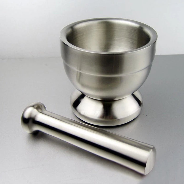 Stainless Steel Mortar and Pestle Set — Garlic & Spice Grinder (2-piece)