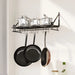 60cm Wall-Mounted Kitchen Organiser Rack with 10 Hooks – Black