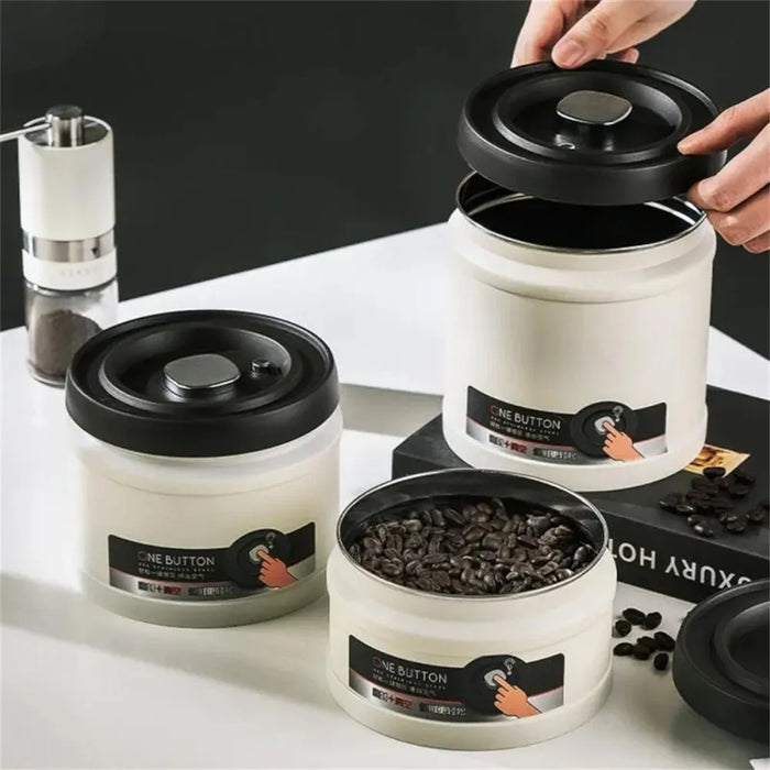 Stainless Steel Vacuum Coffee Canister – Airtight Storage for Beans, Tea & Grains