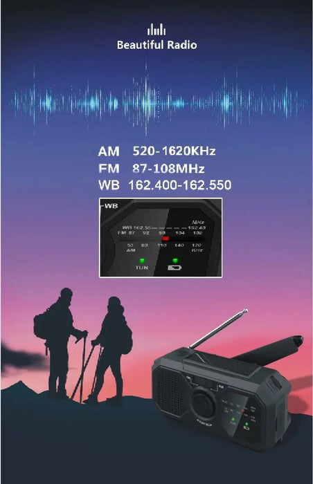 Portable Emergency Dynamo Radio with Crank, Torch & USB Phone Charger