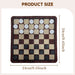 Portable Checkers Set – Wood-Grain Board (24 × 24 cm) with 24 Pieces