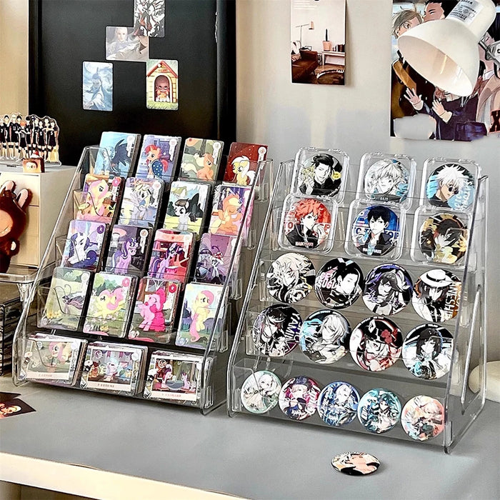 Transparent 5-Tier PC Plastic Greeting Card Display Rack