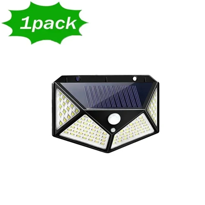 Solenergi LED-lampa - Multifunktionell solenergidriven strålkastare, vattentät, med rörelsesensor - Idealisk för utomhus trädgårdsdekoration