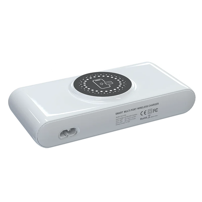 5-in-1 USB-C Charger Station 72W — 4-Port + Magnetic Wireless (PD45W) with LED colour nightlight F9A