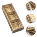 Solid Wood Retro Tea Bag Holder — Multi-Compartment Desktop Storage (White/Brown)
