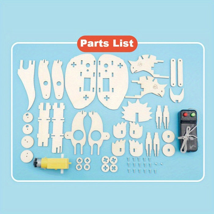 Wooden Dinosaur STEM Model Kit – choose 1 or 4 pcs (T‑Rex, Triceratops, Pterosaur, Brachiosaurus)