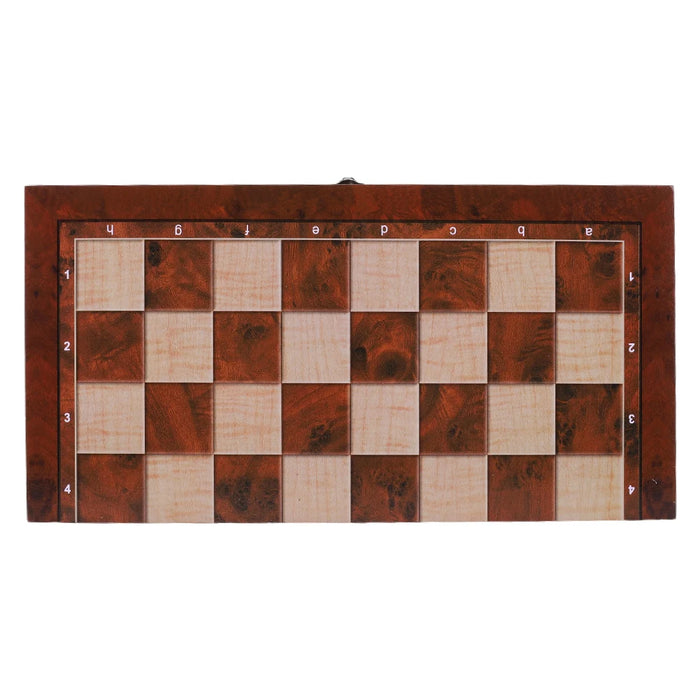 29 x 29 cm Foldable 3‑in‑1 Wooden Chess Set — Chess, Checkers & Backgammon, Non‑toxic
