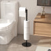 Foldable Floor-Standing Toilet Roll Holder with Reinforced Base, Standalone Dispenser