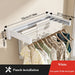 Folding Telescopic Wall-Mounted Towel & Clothes Rack — PVC, Extendable (White/Silver)
