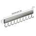 Drill-Free Wall-Mounted Aluminium Hook Rack — 6/8/10 Hook Options