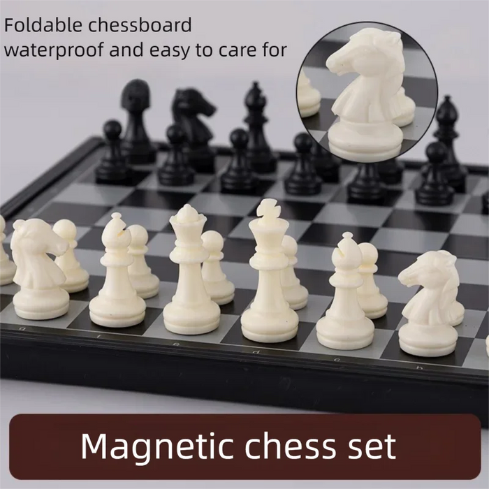 24cm Foldable Magnetic Chess, Checkers & Backgammon Board (QLYX02)