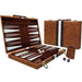 Classic 3‑in‑1 Backgammon Travel Set with Leather Case — Chess & Checkers (11/15/18 inch)