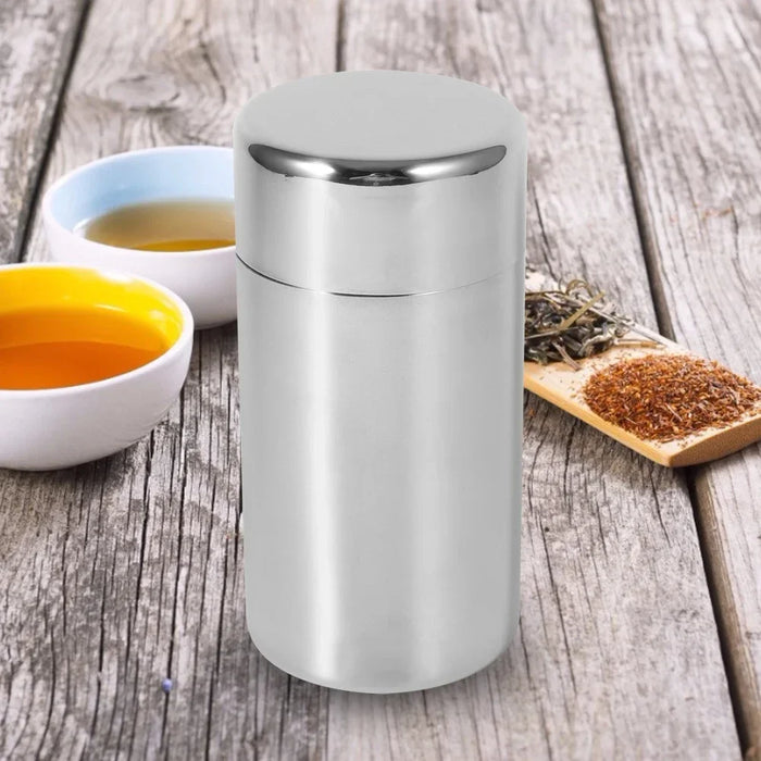 Stainless Steel Tea Canister – 400ml or 550ml with Tight-Fitting Sliding Lid