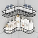 1pc Stainless Steel Corner Shower Caddy — No‑drill Wall‑Mounted Bathroom Organiser