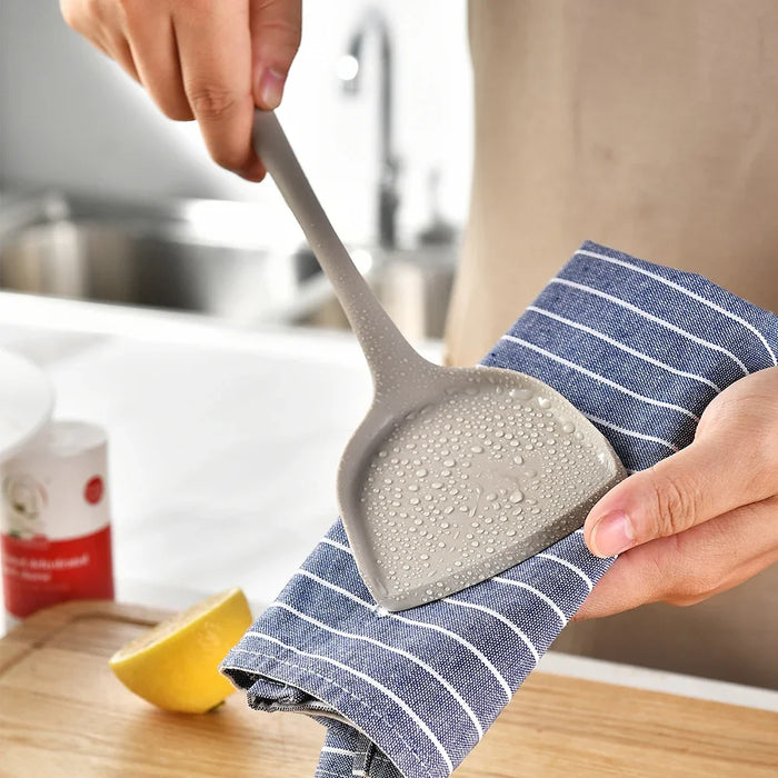15-Piece Khaki Food-Grade Silicone Kitchen Utensil Set