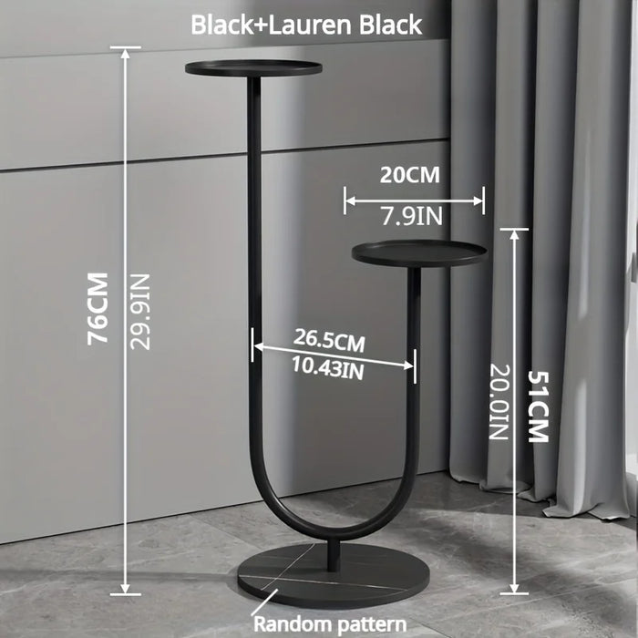 Metal Vertical Plant Stand with Dual Holders – Pot Rack for Living Room, Balcony & Office