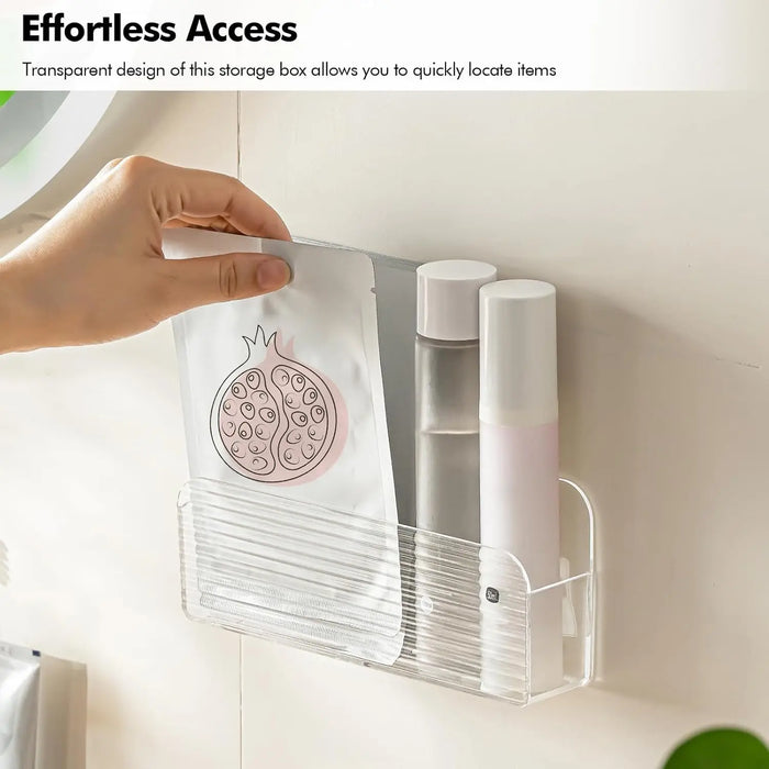 Slim Wall-Mounted Clear Storage Box — Cabinet & Medicine-Cabinet Organiser