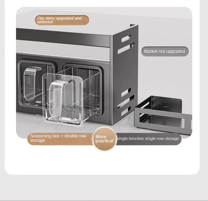 No-drill Wall-mounted Metal Spice Rack — Rust-resistant Kitchen Organizer