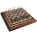 High‑end desktop 36cm (14in) wooden chess set with detachable metal pieces — king 6.3cm, gift box