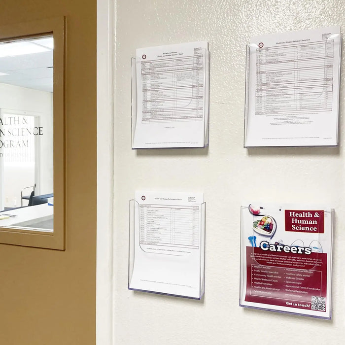 Acrylic Wall-Mounted Brochure Holder - A4/A5 Clear Flyer & Pamphlet Display