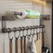 Stainless Steel Double-Rod Kitchen Rack — Spoon Holder & Kitchen Roll Dispenser