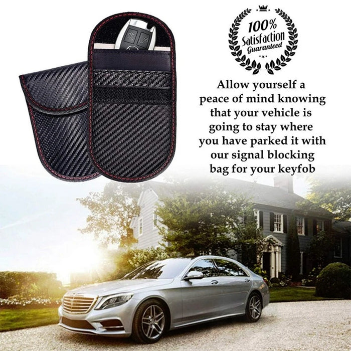 Signal-Blocking Car Key Pouch – RFID Faraday Bag, Two Pockets