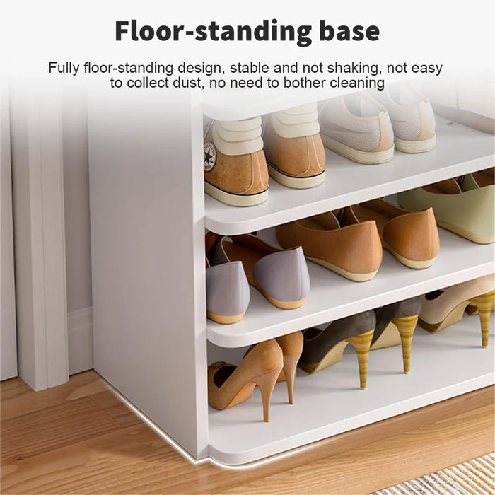 5/7/8-Tier Freestanding Shoe Rack — White MDF Organiser for Entryway
