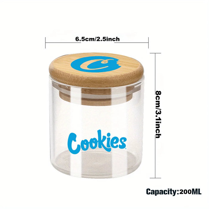 Glass Storage Jar with Airtight Bamboo Lid — 6.5 × 8 cm