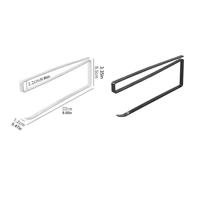 Paper Roll Holder — No-Drill Under-Cabinet Towel & Cling Film Rack (White/Black)