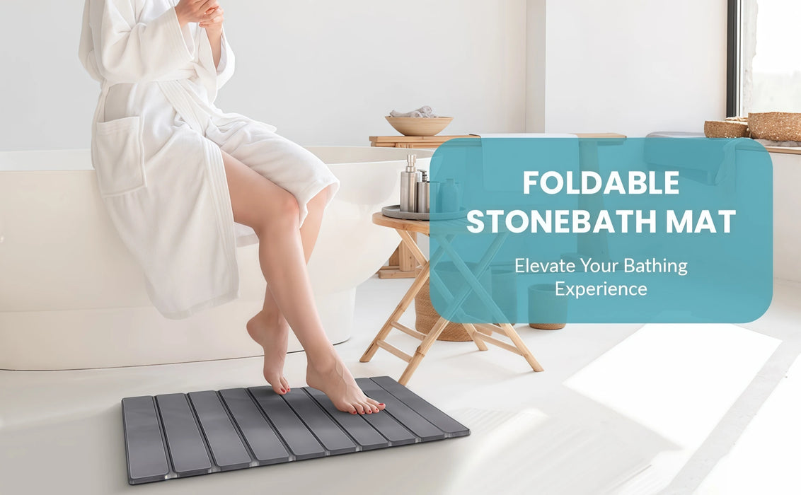 Foldable Diatomaceous Earth Bath Mat — Quick-Dry Non-Slip, 400 x 600mm (23.6 x 15.5in)