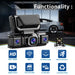 4‑Channel 1080p Wi‑Fi Dash Cam — Front, Rear, Left & Right with 24‑Hour Parking Monitor