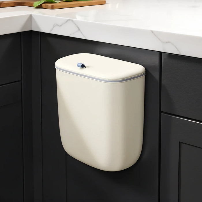 12L Hanging Kitchen & Bathroom Bin with Lid — Door or Wall Mount