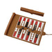 Portable Roll-Up Chess & Backgammon Set with Suede Case and Black & White Pieces