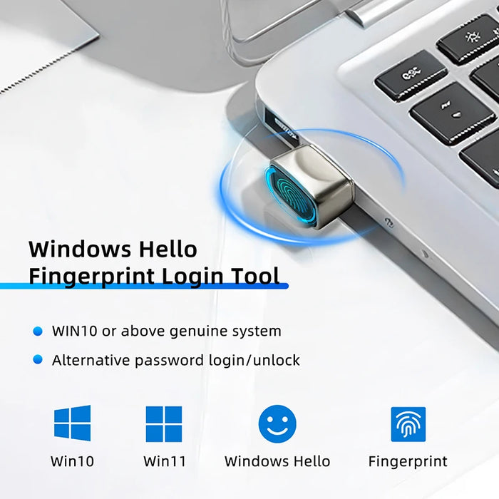 Mini USB Metal Fingerprint Reader for Windows Hello (FP200/WA27)
