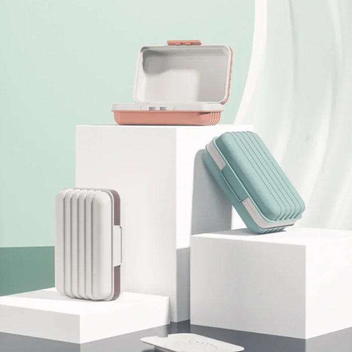Bathroom Soap Dish with Lid — Plastic Soap Box (1–3 pcs)