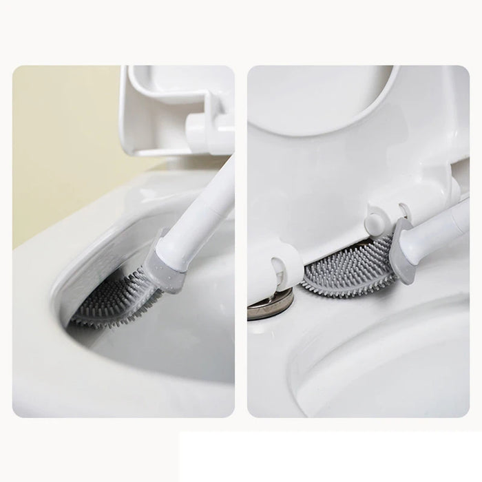 Wall-hanging Long-handle Toilet Brush with Silicone Head, 36×9×4 cm