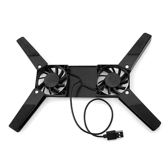 Foldable Laptop Cooler with Dual 60mm Fans — USB-Powered Stand for 7–15-inch Notebooks