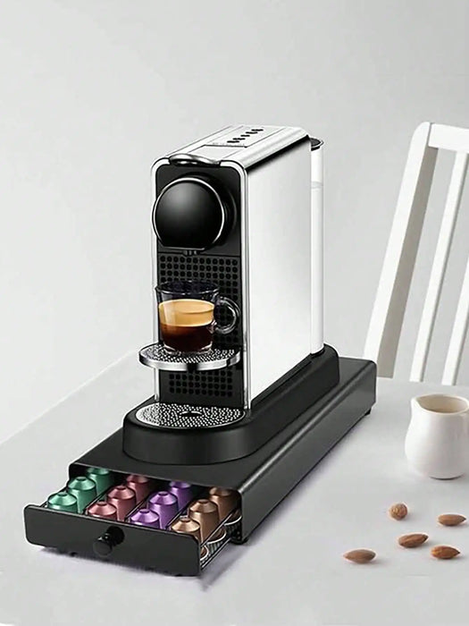 40‑Pod Nespresso Drawer Organiser – Coffee Capsule Storage Rack (Black)
