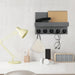 Wall-mounted Key and Mail Shelf with 5 Hooks - Wooden Entryway Rack