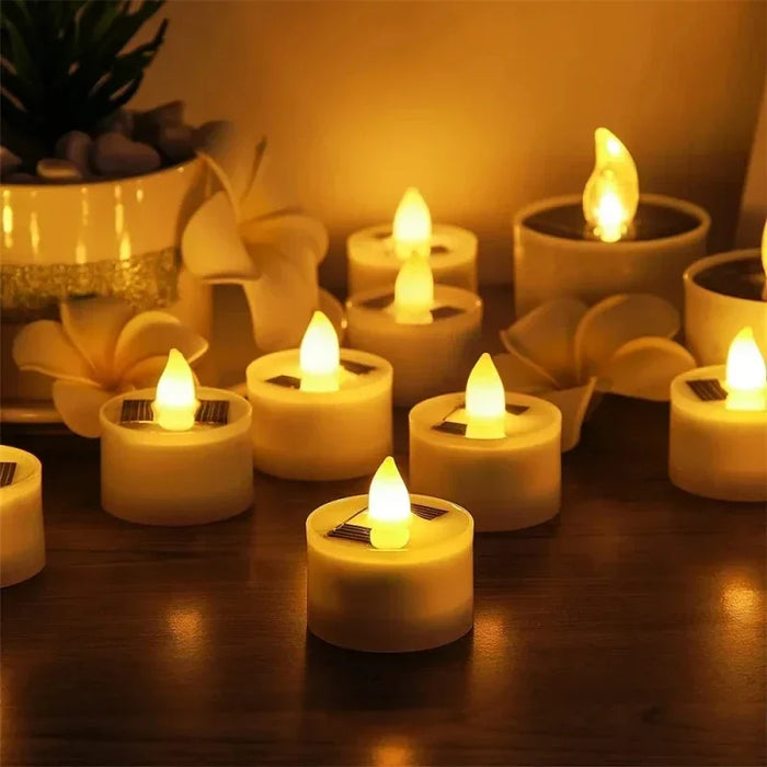 Solar LED Flameless Candle — Waterproof Outdoor Night Light for Parties