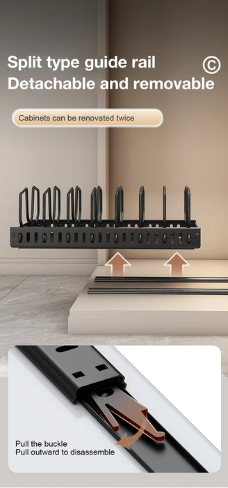 Under-Cabinet Pull-Out Pots & Pans Organiser — Sliding Tray with 8 Adjustable Dividers