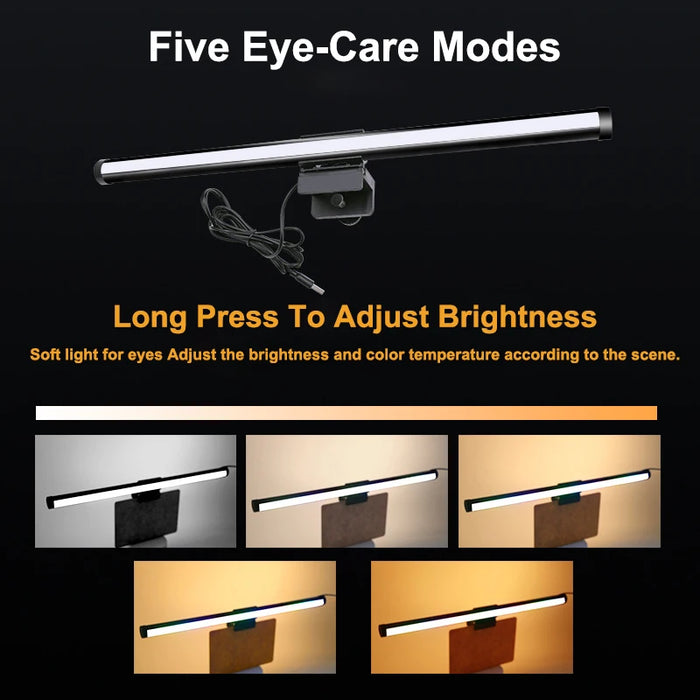LED Monitor Light Bar — Hanging Screen Lamp, Stepless Dimmable, RGB Option