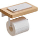 Stainless Steel Toilet & Tissue Roll Holder with Phone Shelf — I/H Style, Black or White
