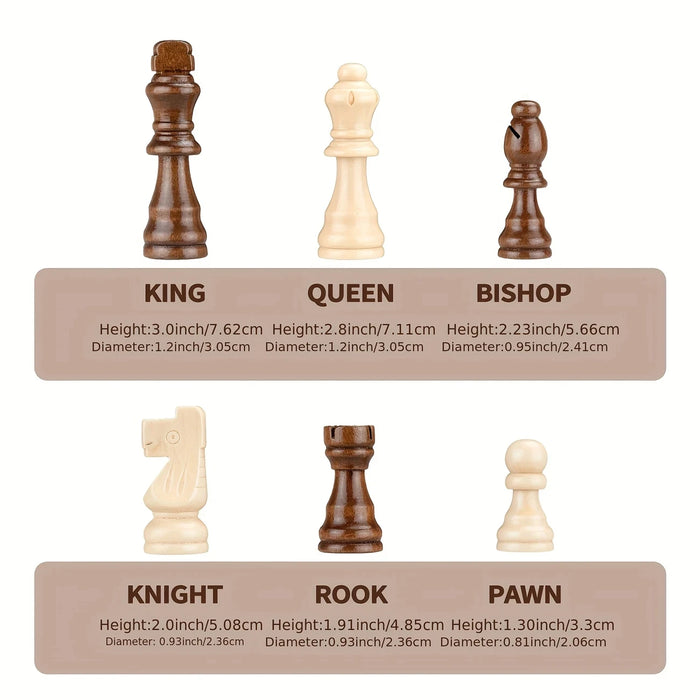 Magnetic Wooden Chess Set 39.37cm (15.5in) Folding Travel Board with 2 Extra Queens