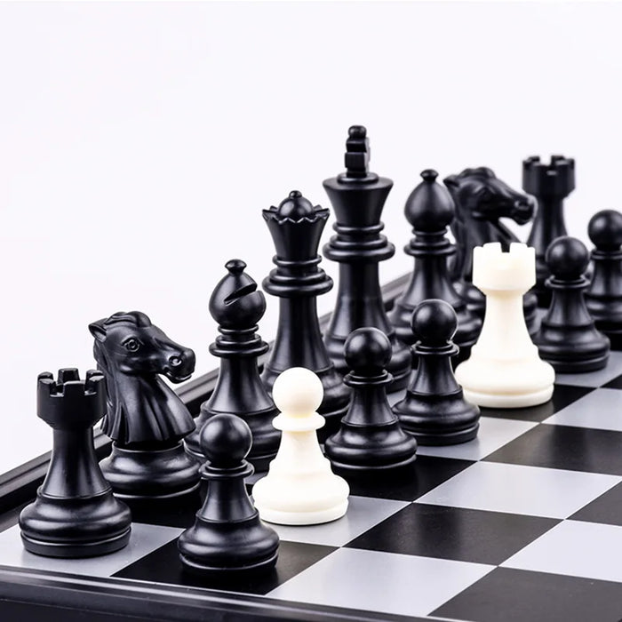 Foldable Magnetic 3-in-1 Board — Chess, Checkers & Backgammon, 25cm