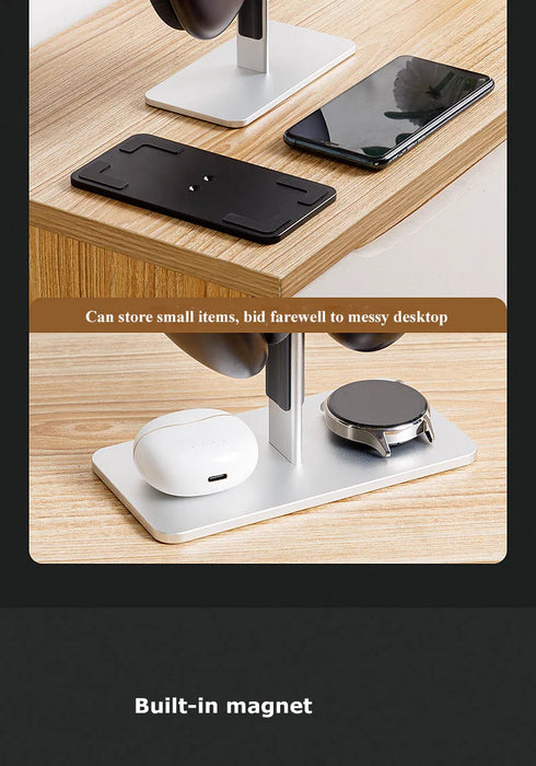 Aluminium Headphone Stand for AirPods Max — Detachable, Auto‑sleep, Anti‑slip Pad